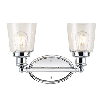 Beverly Iron/Seeded Glass Classic Cottage LED Vanity Light - JONATHAN Y